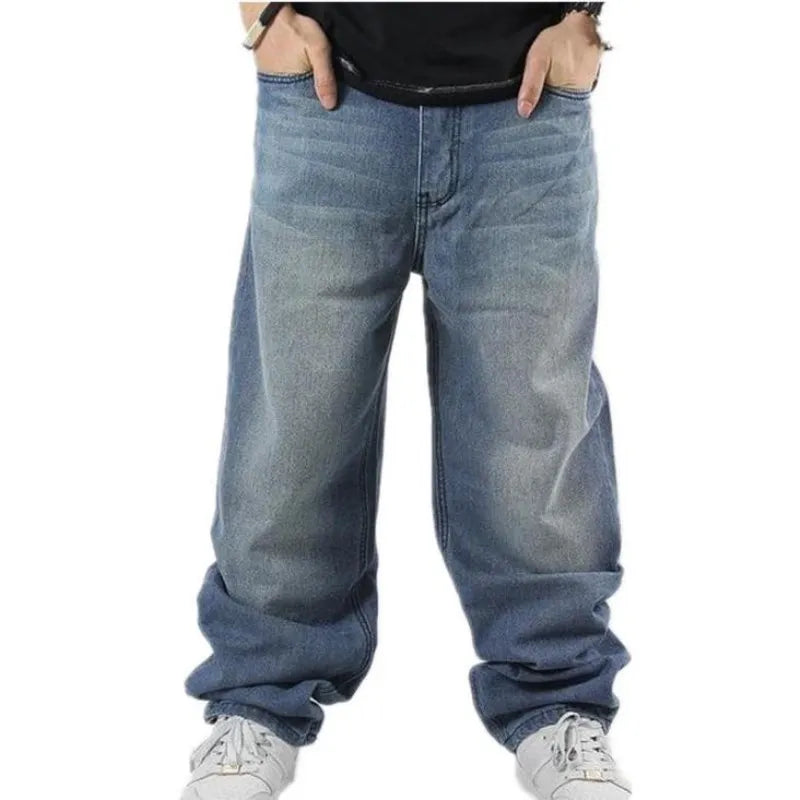 Man Loose Jeans Hiphop Skateboard Jean Baggy Denim Pants Street Men 4 Seasons Trousers big Size 30-46