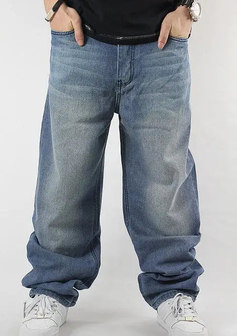 Man Loose Jeans Hiphop Skateboard Jean Baggy Denim Pants Street Men 4 Seasons Trousers big Size 30-46