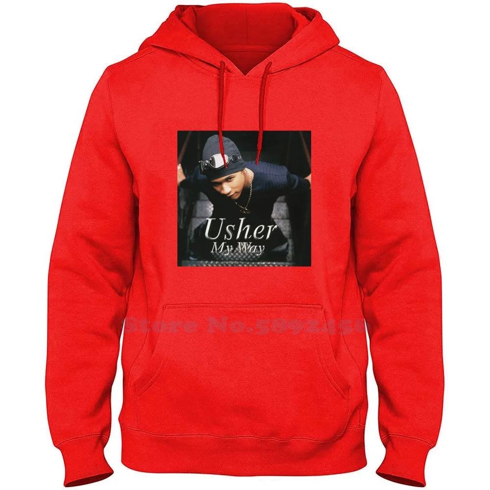 My Way Usher 100% Pure Cotton Hoodie Confessions Usher Usher American Singer Songwriter Logo Usher American Singer Songwriter