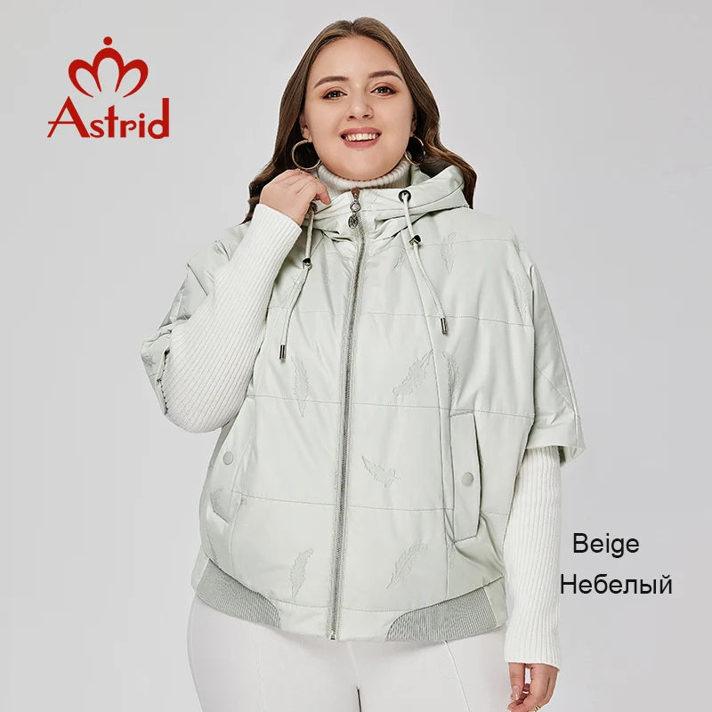 Astrid 2022 Spring Women Parkas Plus Size Coat Loose Short Padded Hooded Women's Jacket Fashion Outerwear Quilted Thin Cotton