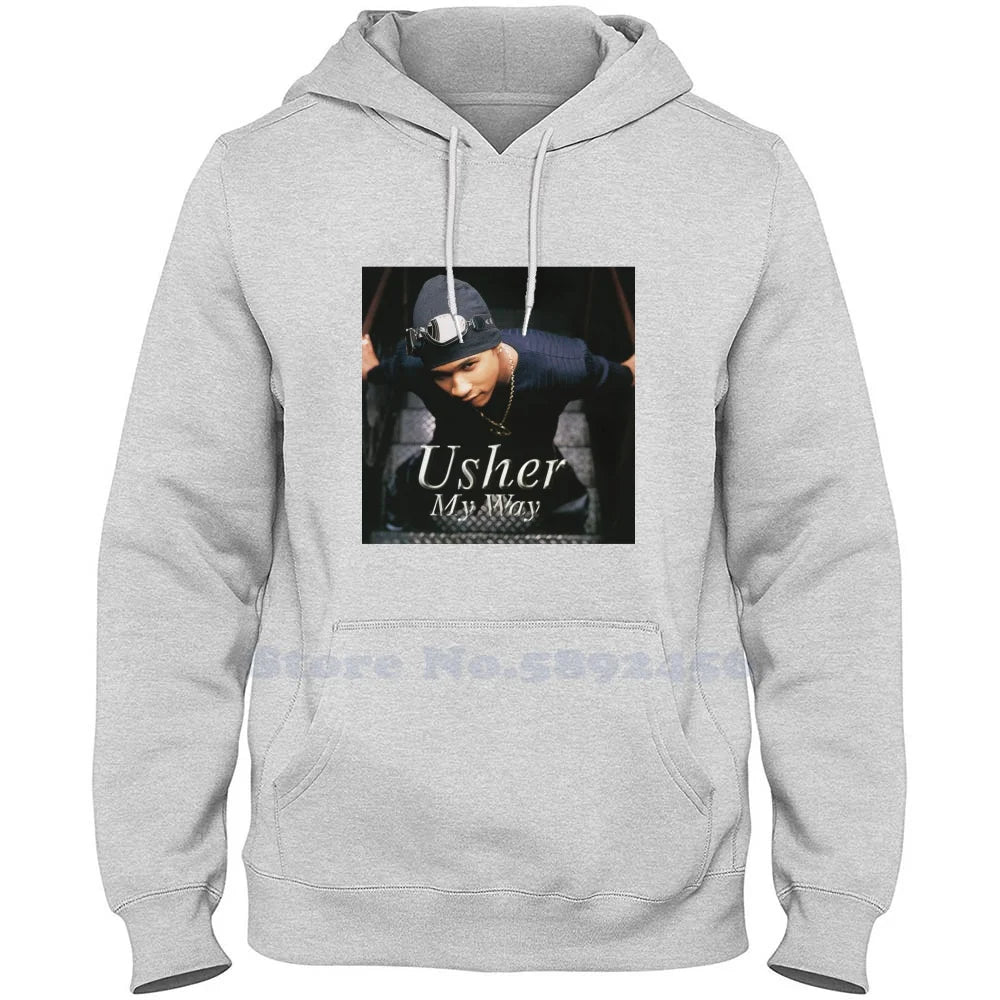 My Way Usher 100% Pure Cotton Hoodie Confessions Usher Usher American Singer Songwriter Logo Usher American Singer Songwriter