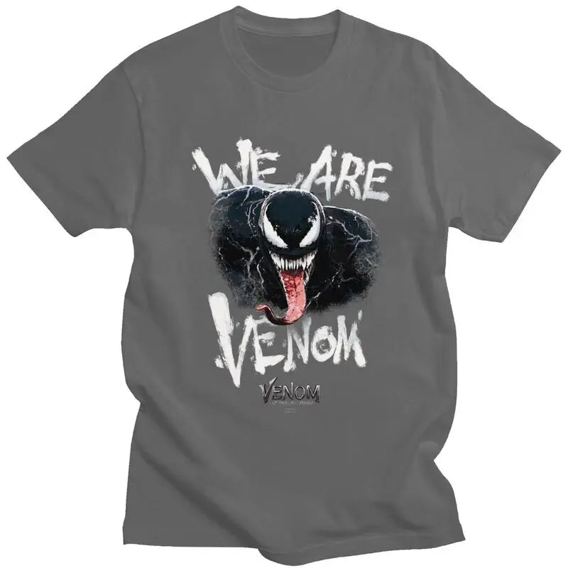 Venom We Are Hungry Tshirts for Men Short Sleeved Print T Shirt Stylish T-shirts Slim Fit Cotton Tee Clothes