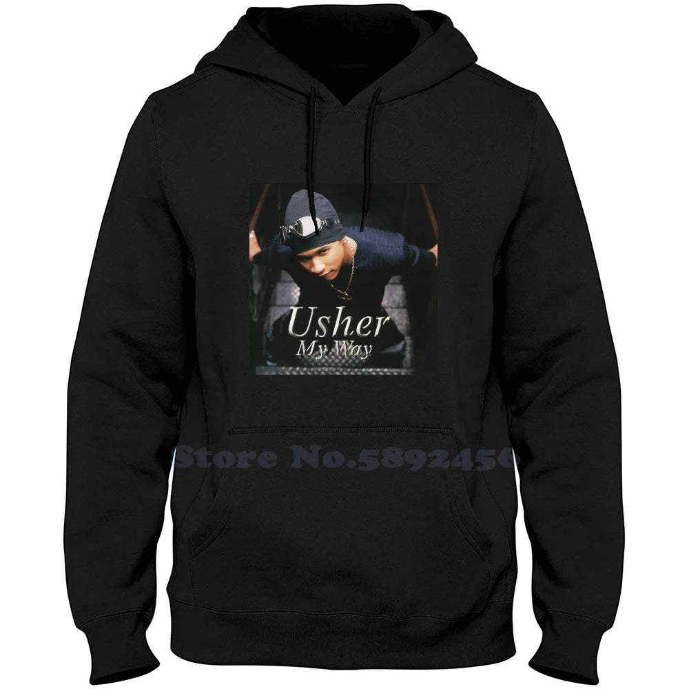 My Way Usher 100% Pure Cotton Hoodie Confessions Usher Usher American Singer Songwriter Logo Usher American Singer Songwriter