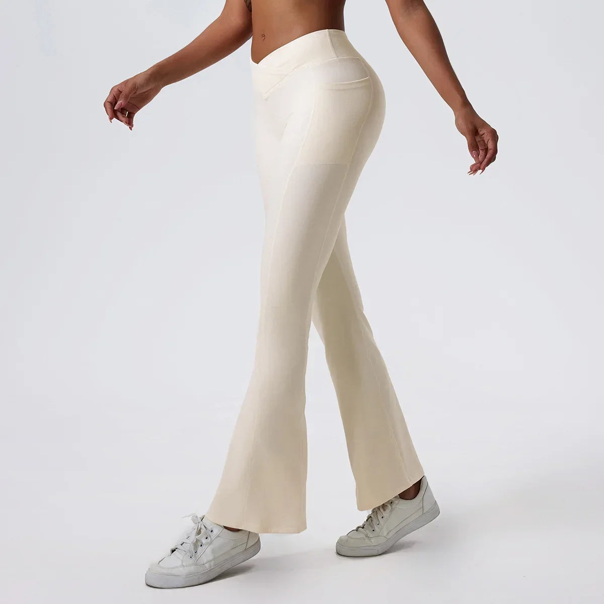 Zen Rhyme Nude Feel Wide Leg Cross Belt Tight High Yoga Hip Lifting Stretch Sports Breathable Fitness Femme Homme Pants