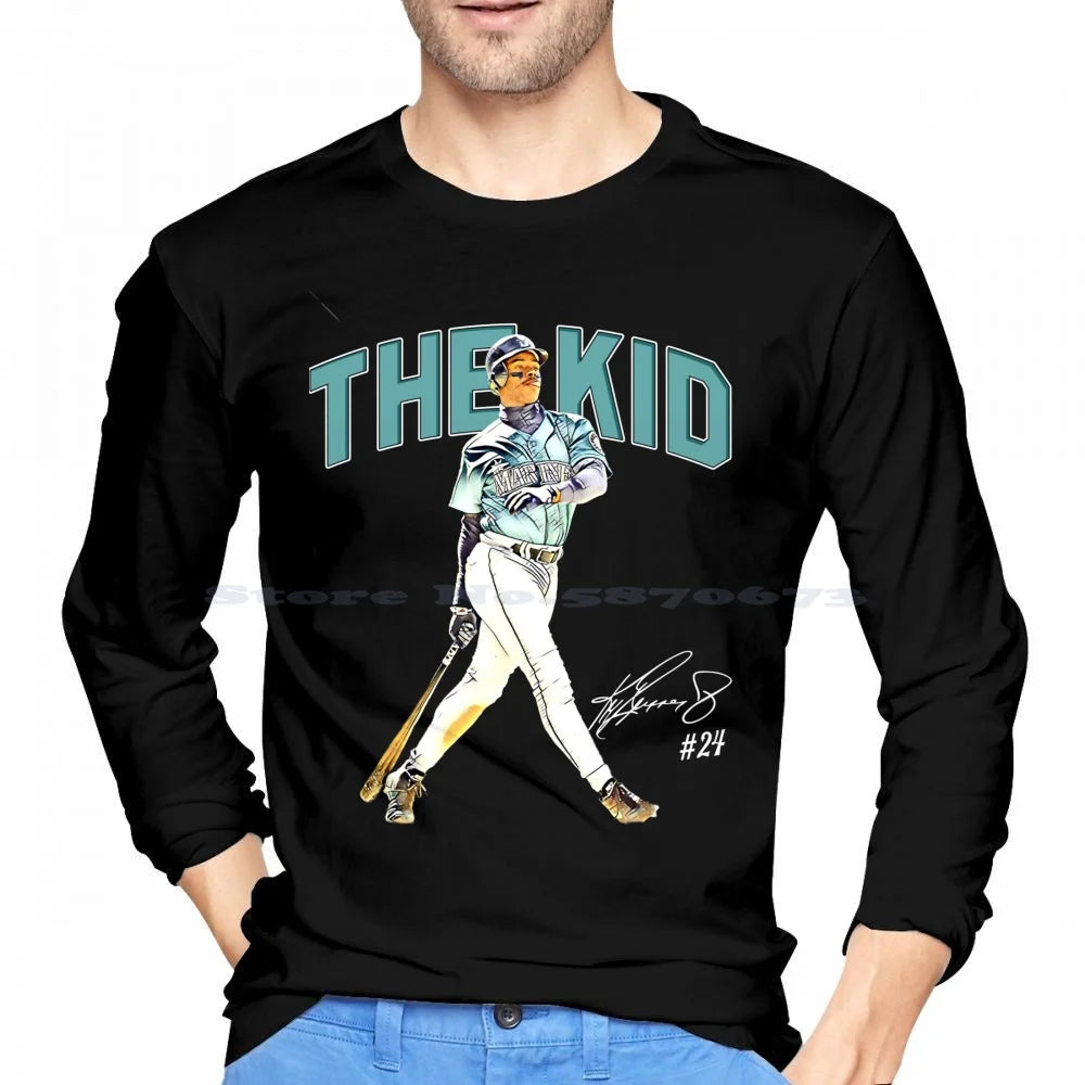 Ken Griffey Jr The Kid Seattle Baseball Legend Signature Vintage Retro 80S 90S Bootleg Rap Style 100% Cotton Hoodie T Shirt Ken