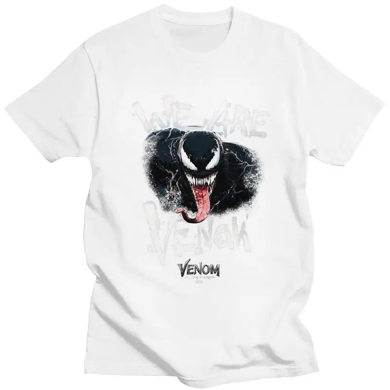 Venom We Are Hungry Tshirts for Men Short Sleeved Print T Shirt Stylish T-shirts Slim Fit Cotton Tee Clothes