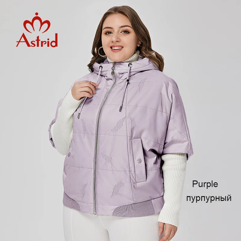 Astrid 2022 Spring Women Parkas Plus Size Coat Loose Short Padded Hooded Women's Jacket Fashion Outerwear Quilted Thin Cotton