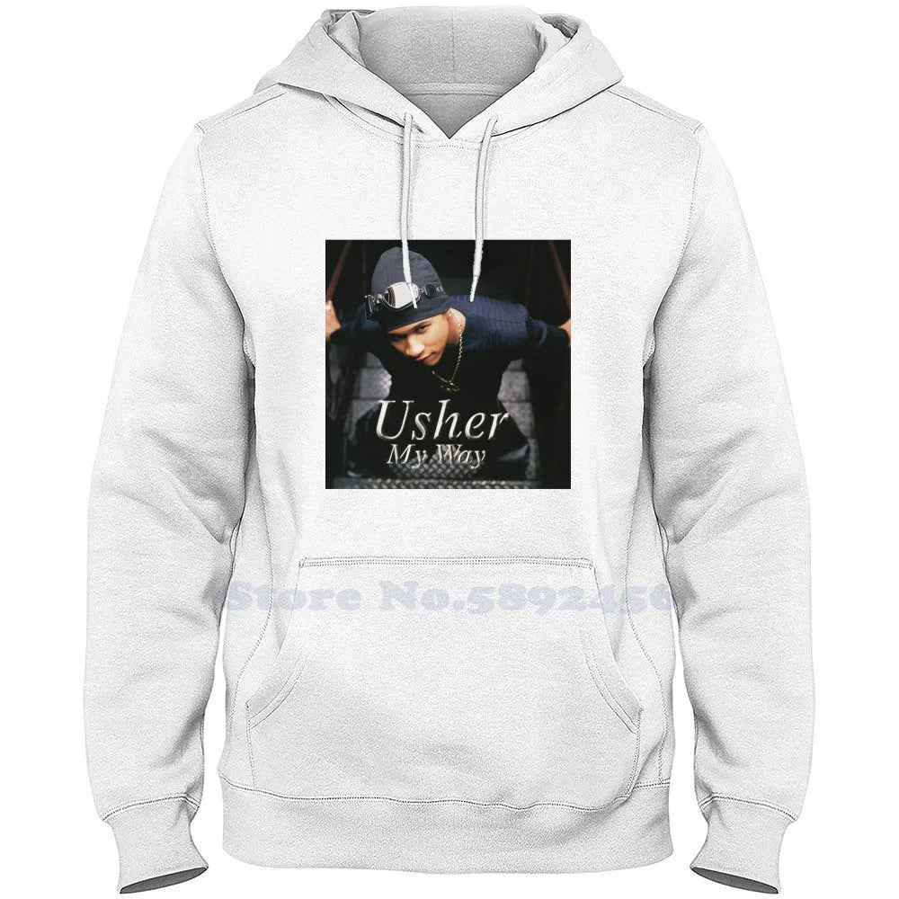 My Way Usher 100% Pure Cotton Hoodie Confessions Usher Usher American Singer Songwriter Logo Usher American Singer Songwriter