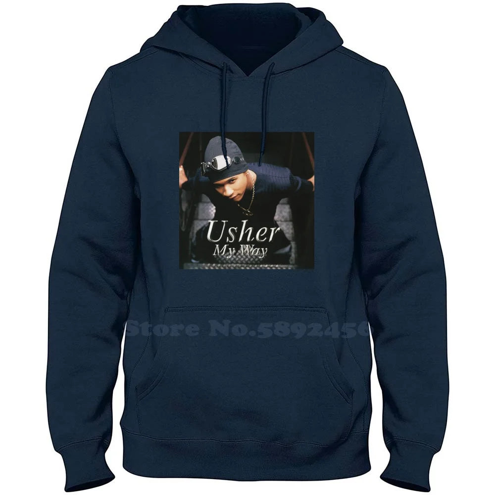 My Way Usher 100% Pure Cotton Hoodie Confessions Usher Usher American Singer Songwriter Logo Usher American Singer Songwriter