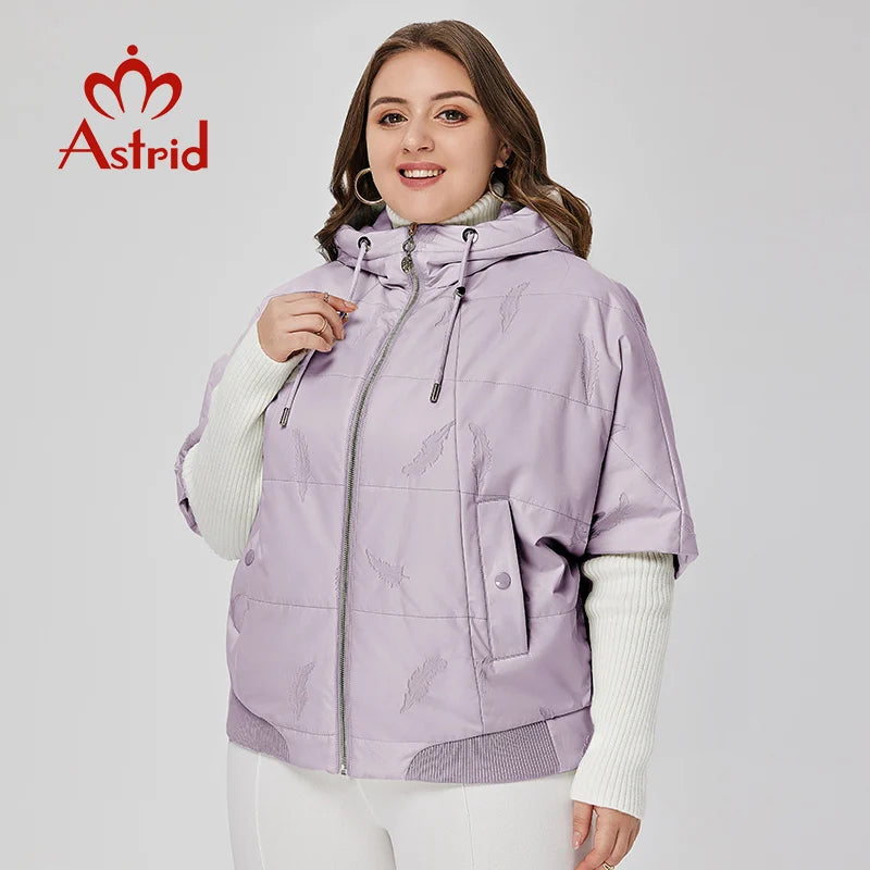 Astrid 2022 Spring Women Parkas Plus Size Coat Loose Short Padded Hooded Women's Jacket Fashion Outerwear Quilted Thin Cotton