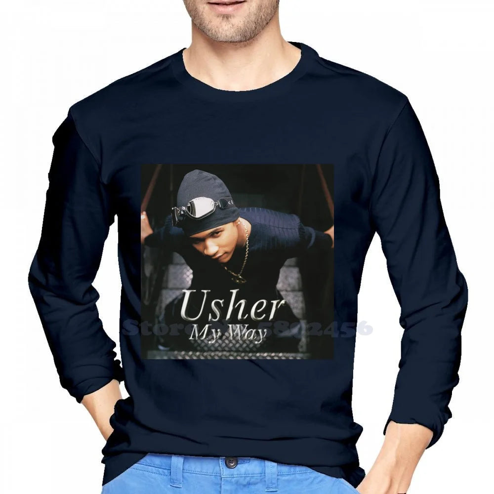 My Way Usher 100% Pure Cotton Hoodie Confessions Usher Usher American Singer Songwriter Logo Usher American Singer Songwriter