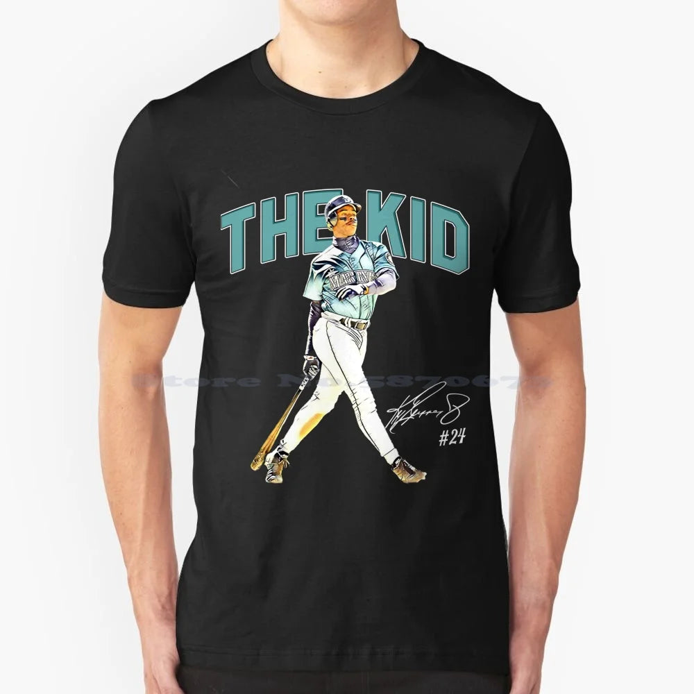 Ken Griffey Jr The Kid Seattle Baseball Legend Signature Vintage Retro 80S 90S Bootleg Rap Style 100% Cotton Hoodie T Shirt Ken