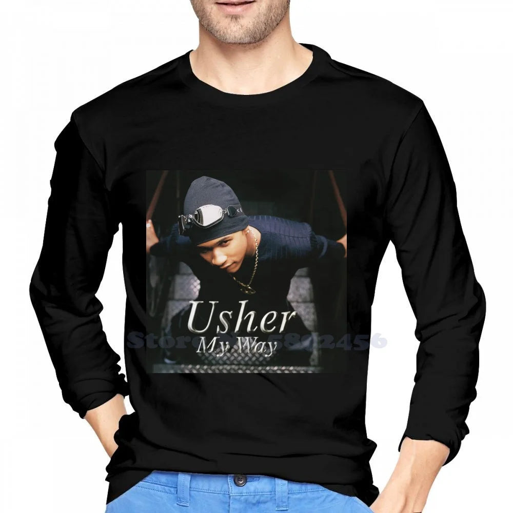 My Way Usher 100% Pure Cotton Hoodie Confessions Usher Usher American Singer Songwriter Logo Usher American Singer Songwriter