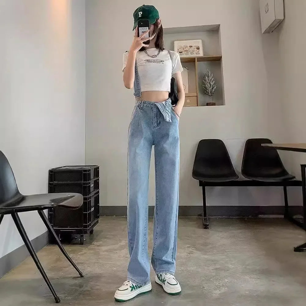 High-Waisted Slimming Petite Jeans Women's Straight-Leg Loose-Fit New Spring Autumn/Winter 2024 Style Mid-Age Plus Size